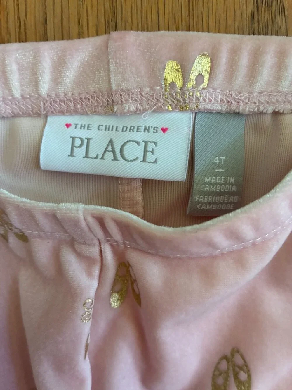 The Children's Place Girls Pink Velvet Ballet Leggings 4T